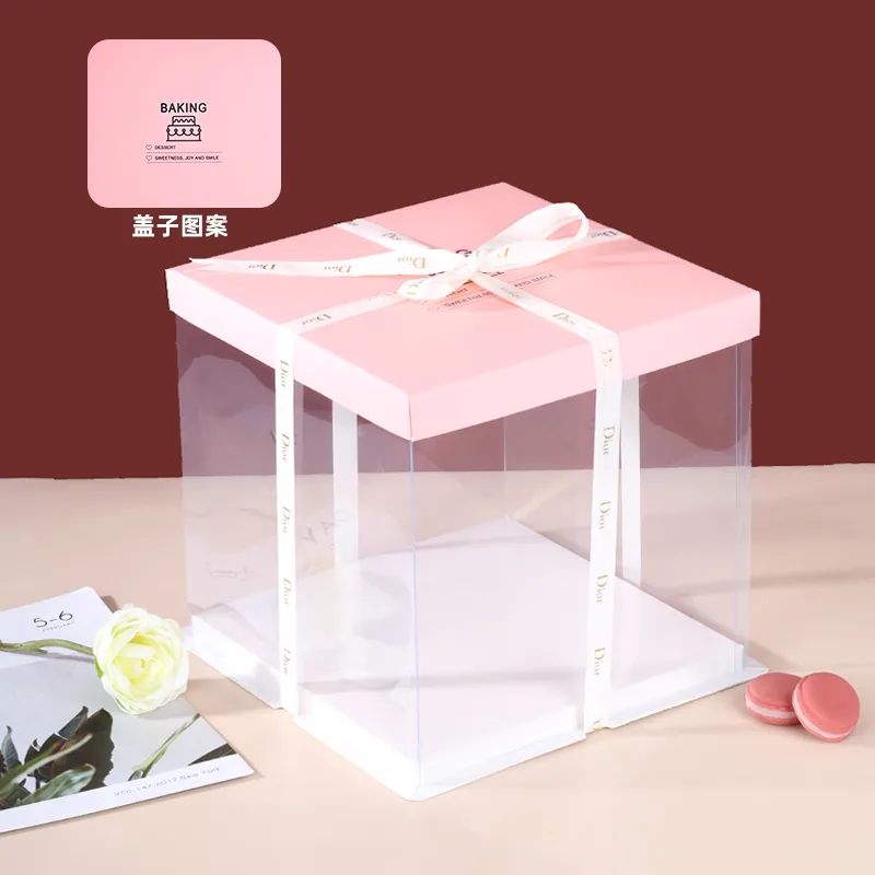 Paper cover transparent edge cake box