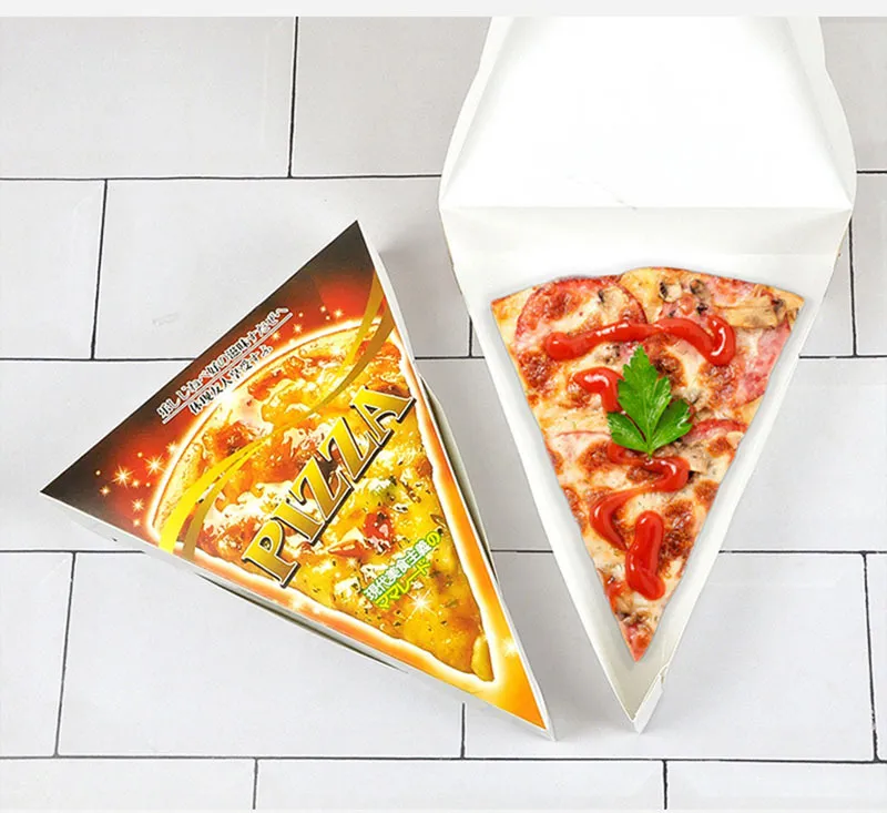Triangle white card pizza box